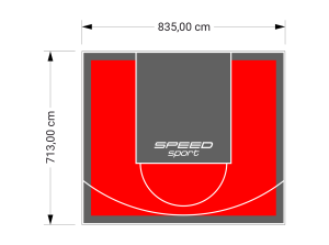 60M2/713X835CM CZERWONO-GRAFITOWE BOISKO DO KOSZYKÓWKI SPEEDSPORT HEXA POWER PRO