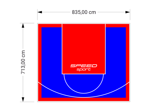 60M2/713X835CM NIEBIESKO-CZERWONE BOISKO DO KOSZYKÓWKI SPEEDSPORT HEXA POWER PRO