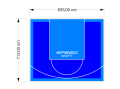 60M2/713X835CM NIEBIESKO-BŁĘKITNE BOISKO DO KOSZYKÓWKI SPEEDSPORT HEXA POWER PRO
