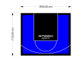 60M2/713X835CM NIEBIESKO-CZARNE BOISKO DO KOSZYKÓWKI SPEEDSPORT HEXA POWER PRO