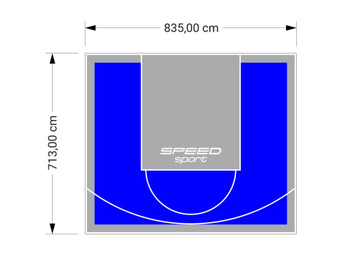 60M2/713X835CM NIEBIESKO-SZARE BOISKO DO KOSZYKÓWKI SPEEDSPORT HEXA POWER PRO