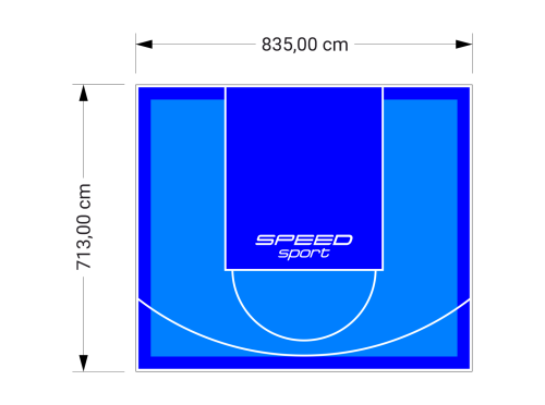 60M2/713X835CM BŁĘKITNO-NIEBIESKIE BOISKO DO KOSZYKÓWKI SPEEDSPORT HEXA POWER PRO