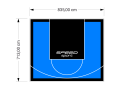 60M2/713X835CM BŁĘKITNO-CZARNE BOISKO DO KOSZYKÓWKI SPEEDSPORT HEXA POWER PRO