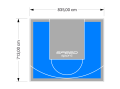 60M2/713X835CM BŁĘKITNO-SZARE BOISKO DO KOSZYKÓWKI SPEEDSPORT HEXA POWER PRO
