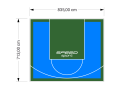 60M2/713X835CM BŁĘKITNO-ZIELONE BOISKO DO KOSZYKÓWKI SPEEDSPORT HEXA POWER PRO