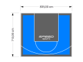 60M2/713X835CM BŁĘKITNO-GRAFITOWE BOISKO DO KOSZYKÓWKI SPEEDSPORT HEXA POWER PRO