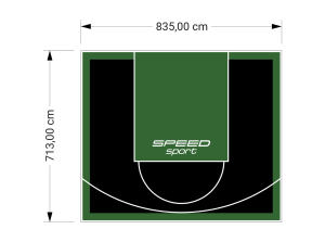 60M2/713X835CM CZARNO-ZIELONE BOISKO DO KOSZYKÓWKI SPEEDSPORT HEXA POWER PRO