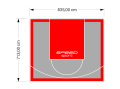 60M2/713X835CM SZARO-CZERWONE BOISKO DO KOSZYKÓWKI SPEEDSPORT HEXA POWER PRO