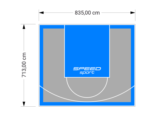 60M2/713X835CM SZARO-BŁĘKITNE BOISKO DO KOSZYKÓWKI SPEEDSPORT HEXA POWER PRO