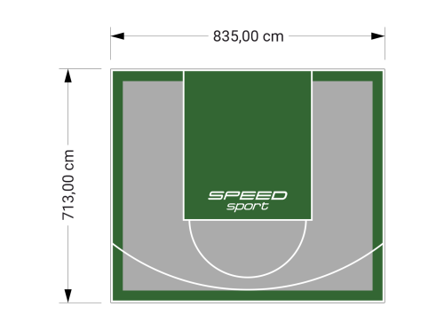 60M2/713X835CM SZARO-ZIELONE BOISKO DO KOSZYKÓWKI SPEEDSPORT HEXA POWER PRO