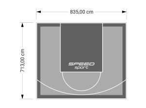 60M2/713X835CM SZARO-GRAFITOWE BOISKO DO KOSZYKÓWKI SPEEDSPORT HEXA POWER PRO