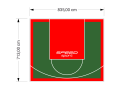60M2/713X835CM ZIELONO-CZERWONE BOISKO DO KOSZYKÓWKI SPEEDSPORT HEXA POWER PRO