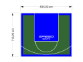 60M2/713X835CM ZIELONO-NIEBIESKIE BOISKO DO KOSZYKÓWKI SPEEDSPORT HEXA POWER PRO