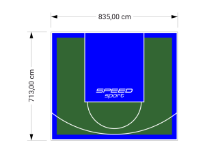 60M2/713X835CM ZIELONO-NIEBIESKIE BOISKO DO KOSZYKÓWKI SPEEDSPORT HEXA POWER PRO