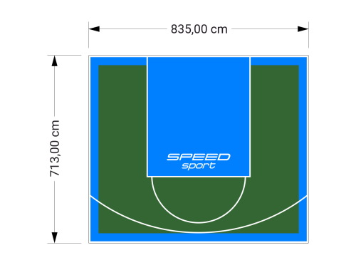 60M2/713X835CM ZIELONO-BŁĘKITNE BOISKO DO KOSZYKÓWKI SPEEDSPORT HEXA POWER PRO