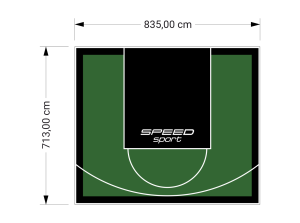 60M2/713X835CM ZIELONO-CZARNE BOISKO DO KOSZYKÓWKI SPEEDSPORT HEXA POWER PRO