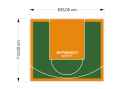 60M2/713X835CM ZIELONO-POMARAŃCZOWE BOISKO DO KOSZYKÓWKI SPEEDSPORT HEXA POWER PRO