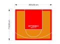 60M2/713X835CM POMARAŃCZOWO-CZERWONE BOISKO DO KOSZYKÓWKI SPEEDSPORT HEXA POWER PRO