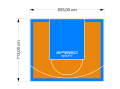 60M2/713X835CM POMARAŃCZOWO-BŁĘKITNE BOISKO DO KOSZYKÓWKI SPEEDSPORT HEXA POWER PRO