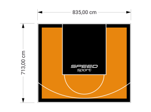 60M2/713X835CM POMARAŃCZOWO-CZARNE BOISKO DO KOSZYKÓWKI SPEEDSPORT HEXA POWER PRO