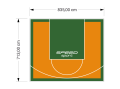 60M2/713X835CM POMARAŃCZOWO-ZIELONE BOISKO DO KOSZYKÓWKI SPEEDSPORT HEXA POWER PRO