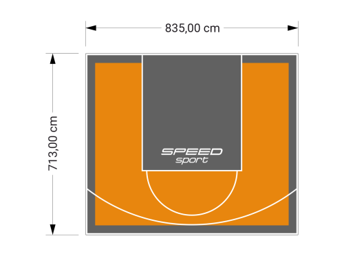 60M2/713X835CM POMARAŃCZOWO-GRAFITOWE BOISKO DO KOSZYKÓWKI SPEEDSPORT HEXA POWER PRO