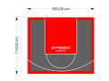 60M2/713X835CM GRAFITOWO-CZERWONE BOISKO DO KOSZYKÓWKI SPEEDSPORT HEXA POWER PRO