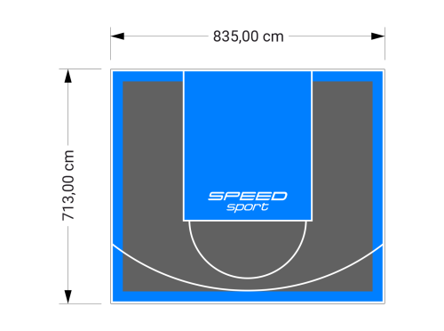 60M2/713X835CM GRAFITOWO-BŁĘKITNE BOISKO DO KOSZYKÓWKI SPEEDSPORT HEXA POWER PRO