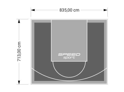 60M2/713X835CM GRAFITOWO-SZARE BOISKO DO KOSZYKÓWKI SPEEDSPORT HEXA POWER PRO