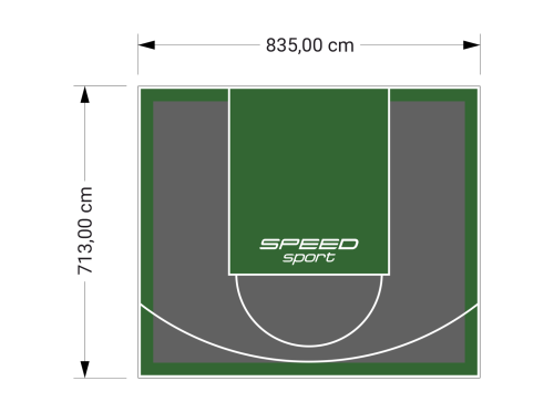 60M2/713X835CM GRAFITOWO-ZIELONE BOISKO DO KOSZYKÓWKI SPEEDSPORT HEXA POWER PRO
