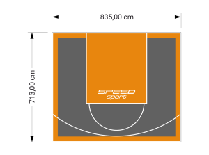 60M2/713X835CM GRAFITOWO-POMARAŃCZOWE BOISKO DO KOSZYKÓWKI SPEEDSPORT HEXA POWER PRO
