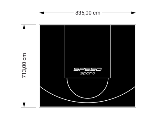 60M2/713X835CM CZARNE BOISKO DO KOSZYKÓWKI SPEEDSPORT HEXA POWER PRO