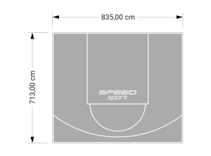 60M2/713X835CM SZARE BOISKO DO KOSZYKÓWKI SPEEDSPORT HEXA POWER PRO