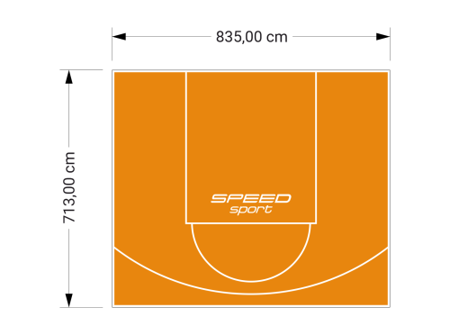 60M2/713X835CM POMARAŃCZOWE BOISKO DO KOSZYKÓWKI SPEEDSPORT HEXA POWER PRO
