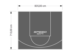 60M2/713X835CM GRAFITOWE BOISKO DO KOSZYKÓWKI SPEEDSPORT HEXA POWER PRO