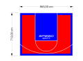 62M2/713X865CM CZERWONO-NIEBIESKIE BOISKO DO KOSZYKÓWKI SPEEDSPORT HEXA POWER PRO
