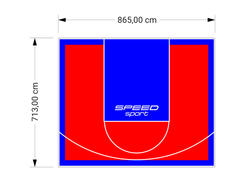 62M2/713X865CM CZERWONO-NIEBIESKIE BOISKO DO KOSZYKÓWKI SPEEDSPORT HEXA POWER PRO