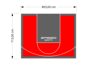 62M2/713X865CM CZERWONO-GRAFITOWE BOISKO DO KOSZYKÓWKI SPEEDSPORT HEXA POWER PRO