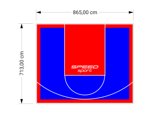 62M2/713X865CM NIEBIESKO-CZERWONE BOISKO DO KOSZYKÓWKI SPEEDSPORT HEXA POWER PRO