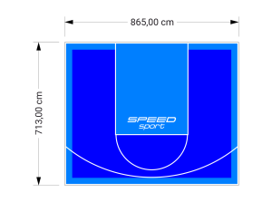 62M2/713X865CM NIEBIESKO-BŁĘKITNE BOISKO DO KOSZYKÓWKI SPEEDSPORT HEXA POWER PRO