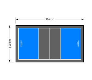 46M2/926x500CM BŁĘKITNO-GRAFITOWE BOISKO DO SIATKÓWKI SPEEDSPORT HEXA POWER PRO