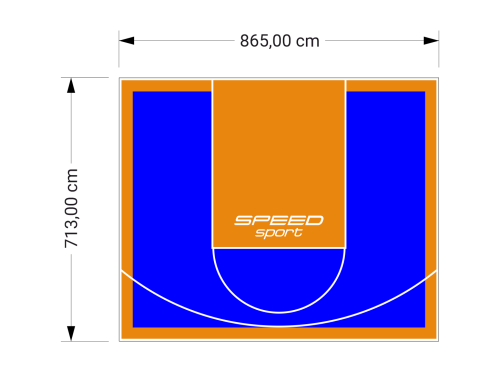 62M2/713X865CM NIEBIESKO-POMARAŃCZOWE BOISKO DO KOSZYKÓWKI SPEEDSPORT HEXA POWER PRO