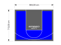 62M2/713X865CM NIEBIESKO-GRAFITOWE BOISKO DO KOSZYKÓWKI SPEEDSPORT HEXA POWER PRO