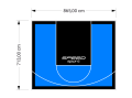 62M2/713X865CM BŁĘKITNO-CZARNE BOISKO DO KOSZYKÓWKI SPEEDSPORT HEXA POWER PRO