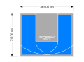 62M2/713X865CM BŁĘKITNO-SZARE BOISKO DO KOSZYKÓWKI SPEEDSPORT HEXA POWER PRO