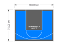 62M2/713X865CM BŁĘKITNO-GRAFITOWE BOISKO DO KOSZYKÓWKI SPEEDSPORT HEXA POWER PRO
