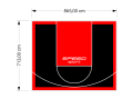 62M2/713X865CM CZARNO-CZERWONE BOISKO DO KOSZYKÓWKI SPEEDSPORT HEXA POWER PRO