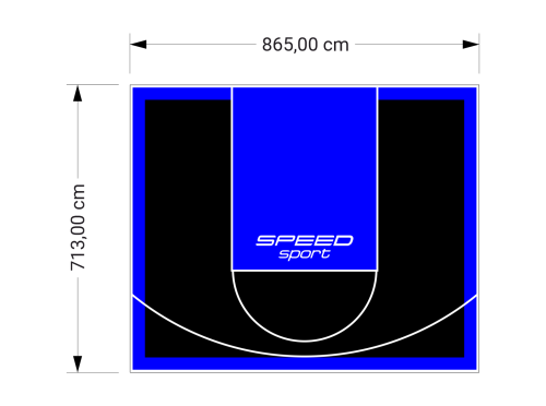 62M2/713X865CM CZARNO-NIEBIESKIE BOISKO DO KOSZYKÓWKI SPEEDSPORT HEXA POWER PRO