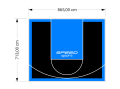 62M2/713X865CM CZARNO-BŁĘKITNE BOISKO DO KOSZYKÓWKI SPEEDSPORT HEXA POWER PRO
