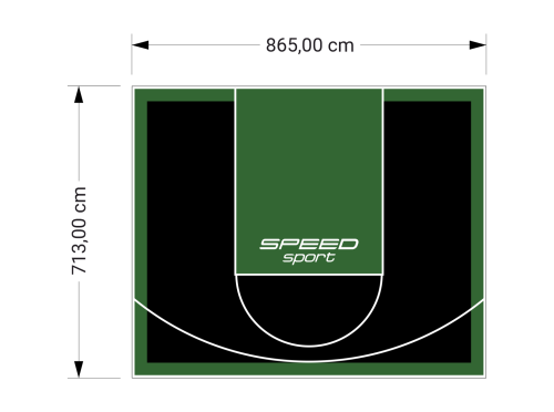 62M2/713X865CM CZARNO-ZIELONE BOISKO DO KOSZYKÓWKI SPEEDSPORT HEXA POWER PRO